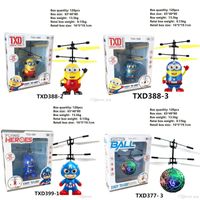 Wholesale LED Flying Toys RC Drone copter Ball Aircraft Helicopter Flashing Light Up Induction Electric Toy sensor Kids Children Christmas