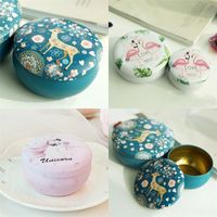 Wholesale Retro Round Tinplate Jug Box Candle Jars Iron Case Wax Concentrate Packaging Container Eyelash Gift Unicorn Candy Jewelry yy B2