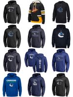 Wholesale Hot Sale Custom Mens Womens Kids Vancouver Canucks Cheap Best Quality Embroidery Logos Black Blue Ice Hockey Hoodies with Any Name Any No