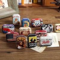 Wholesale American Style Mini Tin Box Zakka Vintage Small Metal Tins storage box organizer random style