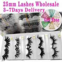 Wholesale 25mm Lashes Pairs D Mink Eyelashes Thick Strip Mink Lashes Makeup Dramatic Long Mink Eyelashes In Bulk