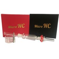 Wholesale Nectar collector mm with Titanium and Quartz Nail Dish Mini Glass pipe mm joint size happywater glass pipes red black box DHL free
