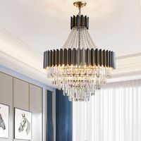 Wholesale New crystal chandelier lights for villa restaurant duplex house hotel hanging lamps gray pendant lighting with led bulbs