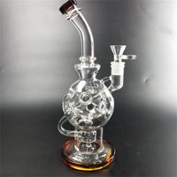 Wholesale Heady ball recycler dab rig glass water bongs hookahs inline perc percolator inch mm joint for smoking accessories