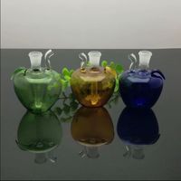 Wholesale new Europe and Americaglass pipe bubbler smoking pipe water Glass bong Colored glass apple pot