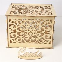 Wholesale Carving Case Mr Ms Box Wood Lines Assemble Gift Holder Organizer With Lock Container Card Storage Wedding Party jma C2