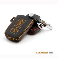 Wholesale key case for toyota highlander landcruiser camry Genuine Leather Car Key Cover wallet holder button key