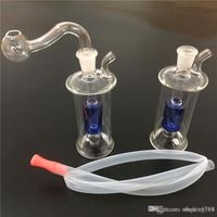 Wholesale Glow Mini LED Light Water Pipe with Tube Glittering Oil Rigs water bong Shinning Inline Perc with mm glass oil rig bowl
