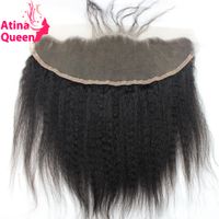 Wholesale Atina Queen Kinky Straight x4 Ear to Ear Full Lace Frontal Closure With Baby Hair Italian Coarse Remy Human Hair