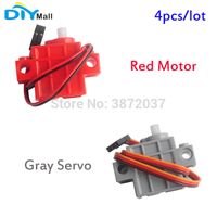 Wholesale 4pcs diymall gray red motor for geekservo geek servo wire compatible with legoeds micro bit smart car v