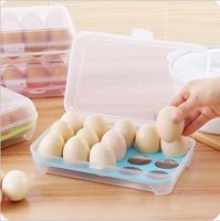 Wholesale 15 Case Egg Kitchen Crisper Outdoor Portable Picnic Egg Storage Box Plastic Egg Tray