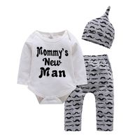 Wholesale Baby Three piece Clothing Sets Letter Baby Rompers Tops Children Jumpsuits for Boys Girls Pants Hats M T
