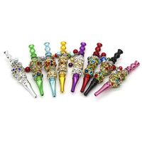 Wholesale DHL Bling Blunt Holder pipe Tool metal Hookah Mouthpiece Mouth Tips Pendant Shisha Skull Shaped Filter Jewelry