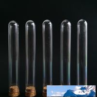 Wholesale Packing Bottles Clear Food Grade PS Plastic Test Tube with Cork Stopper x100mm ml WB1229
