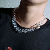Wholesale Characteristic Design Transparent Acrylic Cuban Link Chain Hip Hop Men s New Necklace for Party and Club