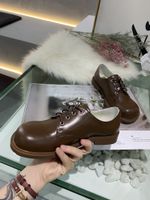 Wholesale nemeth shoes leather Bead material Inner silk wool Big toe leather shoes woman Vintage British leather shoes lady