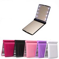 Wholesale Cosmetic Led Makeup Mirror Lamp Square Vanity Lighted Makeup Mirrors Hand Hold Looking Glass Portable Foldable Flat md C2