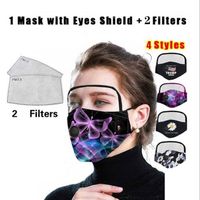 Wholesale 2 in Mask Removable Eye Shield Mask Adult Trump Valve Face Masks Full Face Oil Protective Mask with Filter Pad CCA12327