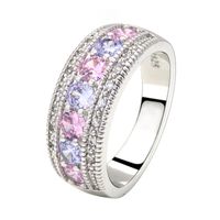 Wholesale High End Cross Border Popular Purple Diamond Lovely Ring European and American Four Claw Wedding Ring Womens Jewelry