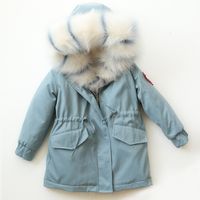 Wholesale Winter Warm Kids Fur Coat Hooded Removable Toddler Boy Jackets Thick Girls Outerwear Clothes Teenager Children Windbreakers
