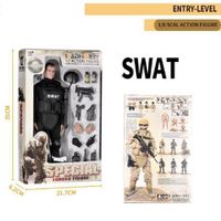Wholesale NEW quot SWAT Black Uniform Military Army Combat Game Toys Soldier Set with Retail Box Action Figure Model toys cm