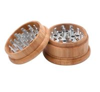 Wholesale Natural Bamboo Smoking Herb Grinder With Engrave Logo MM Piece Handmade Bamboo Tobacco Grinders With Metal Teeth