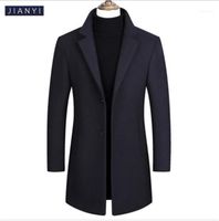 Wholesale Single Breasted Coats Mens Outerwear Casual Wool Tweed Long Coat Lapel Neck Mens Coat Windbreaker Warm Cashmere