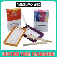 Wholesale Best Shipping Fast Paper gold foil printing custom pre roll joint preroll tube box packaging