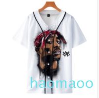 Wholesale Men Women D Print Tupac pac T shirt Short sleeve O Neck Baseball shirt Hip Hop Swag harajuku Streetwear Design Baseball Jersey