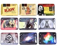 Wholesale 40Styles RAW Bob Marley mm Tobacco Rolling Metal Tray Handroller Roll Case Styles Smoking Accessories Roller Tobacco Grinder