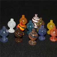 Wholesale hookahs colorful Glass bubble carb cap Flat top fit for mm mm quartz bangers nail X XL banger Water Pipe