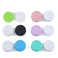 Wholesale Colored Contact Lenses Case L R Contact Lens Case for Eyes Contacts travel Kit Holder Lens Container