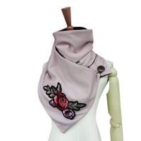 Wholesale Scarves Brand Designer Infinity Circle Loop Scarf Women Roses Flowers Embroidery Sew On Patches Sewn Applique Craft DIY For