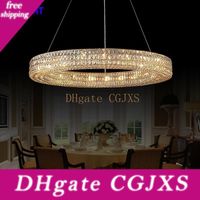 Modern chandelier lighting large staircase LED crystal chandeliers round ring light fixtures home decoration cristal lustre Modern chandelier lighting large staircase LED crystal chandeliers round ring light fixtures home decoration cristal lustre
