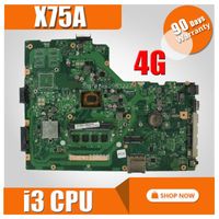 Wholesale Tablet PC Motherboards X75A Motherboard REV I3 Cpu For Asus X75V X75VC X75VB X75VD X75VD1 R704V Laptop Mainboard