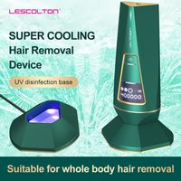 Wholesale 2IN1 Mini Home Use UV Disinfection Base Super Cooling Hair Removal Skin Rejuvenation Ice Cooling Hair Removal Depilador DHL Fast Ship