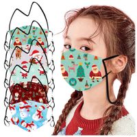 Wholesale Hanging Neck Protective Mask Kids Cartoon Christmas Party Masks Washable Face Cover Lanyard for Children Free DHL