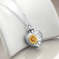 Wholesale Pendant Necklaces Jewelry Engraved Letter Gift Memorial For Ashes Simple Fashion Daily Women Necklace Heart Mini Chain Cremation Urn
