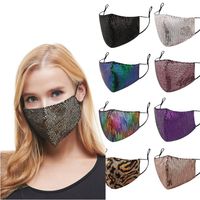 Wholesale black face mask deigner halloween masks adult sunscreen sequined reusable breathable dustproof thin personality facemask in stock