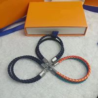 Wholesale New Fashion Lock Hand Rope Leather Bracelets For Mens and Women Party Wedding Jewelry Lovers Gift