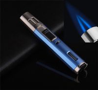 Wholesale Upscale dual jet flame torch butane Gas Lighter pencil style Smoking Accessories Cigar Cigarettes Lighter For smoking water bong dhl free