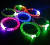 Wholesale LED Flash Blink Glow Color Changing Light Acrylic Children Toys Lamp Luminous Hand Ring Party Fluorescence Club Stage Bracelet Bangle Xmas