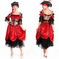 Wholesale Pirate Theme Costumes Sexy Free Size Queen Dress Stagewear Props Halloween