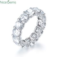 Wholesale NiceGems k White Gold Eternity Band Round Brilliant Cut ctw Moissanite Wedding Ring band matching band D Color VVS1 Clarity