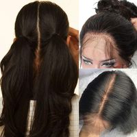 Wholesale 100 Brazilian Human Hair Full Lace Wigs Glueless Long Straight Lace Wig with Baby Hair Pre Plucked for Black Women
