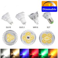 Wholesale led bulb spotlight w w w GU10 GU5 E27 E14 V V Warm White red green blue yellow dimmable color spot light