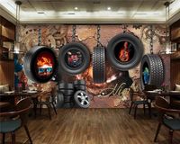 Wholesale Wallpapers Custom Retro Wallpaper Rust Gear Tires Car Mural For The Living Room Shop Sofa Background Wall Decoration Wallpaper