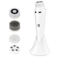 Wholesale 4 In Face Cleansing Brush Sonic Vibration Facial Cleanser Silicone Pore Cleaner Exfoliator Face Washing Brush Roller Massager