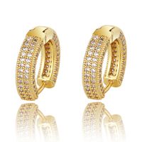 Wholesale 18k Gold Plated Huggie Earring Mens Punk Circle Diamond CZ Hoop Ear Rings for Women Men Hip Hop Jewelry Gift