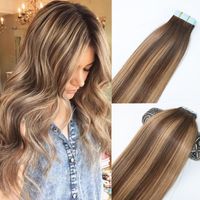 Wholesale Skin Weft Tape In Human Hair Extensions PU Tape Hair set inches Balayage Ombre Hair Color Highlight Hairstyle